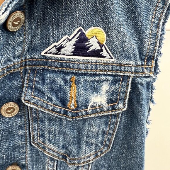 Girls Hollister Blue jean Vest size XS - Picture 4 of 7